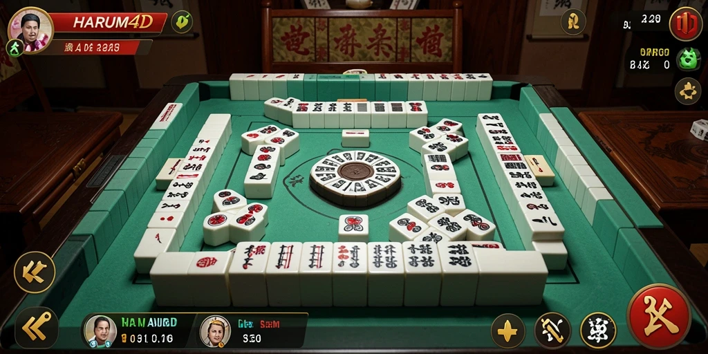 Tampilan gameplay seru dari HARUM4D, permainan Mahjong yang menantang.