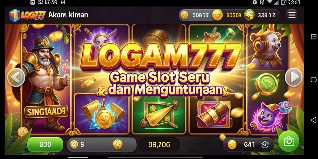 Tampilan gameplay LOGAM777 yang menarik dengan berbagai fitur slot.