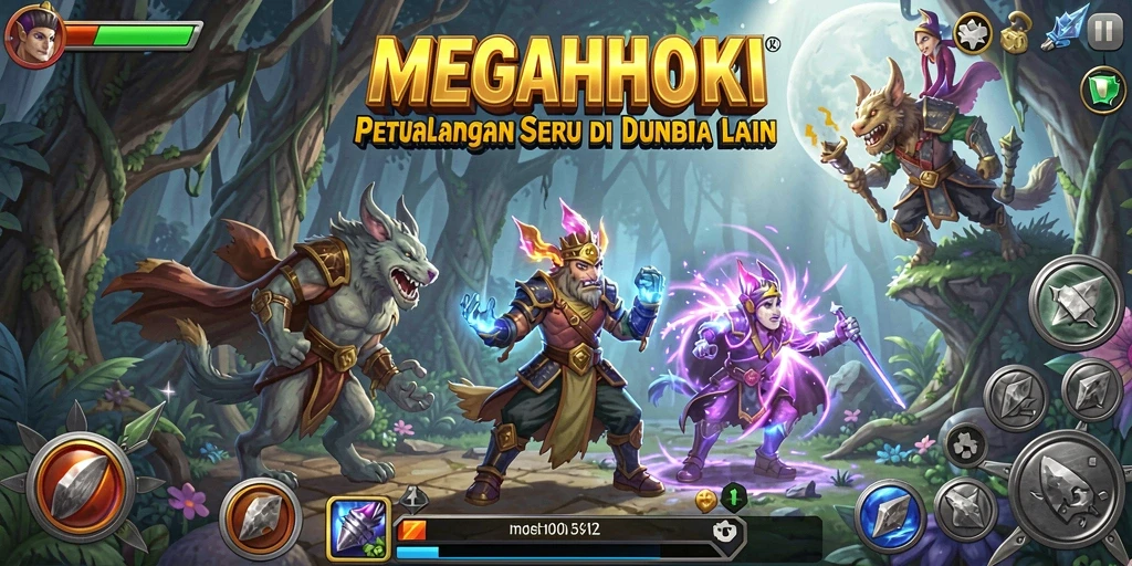 Tampilan gameplay mengasyikkan saat menjelajahi dunia MEGAHOKI.