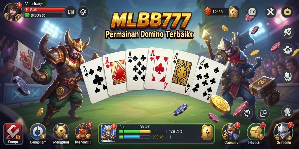 Tampilan gameplay seru dalam permainan Domino MLBB777.