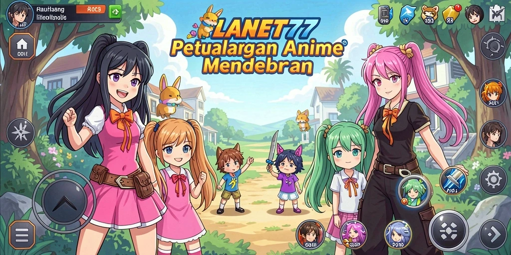 Tampilan gameplay menarik dari PLANET77 yang penuh warna dan karakter unik.