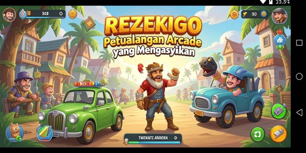 Tangkapan layar utama REZEKIGO menampilkan aksi gameplay arcade yang seru.